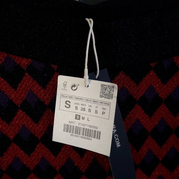 NWT ZARA Knit Sparkle Bell Bottom Pants Size S - Picture 8 of 9